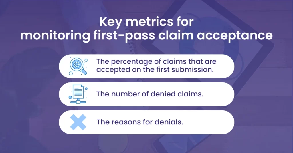 Key metrics for monitoring first-pass claim acceptance