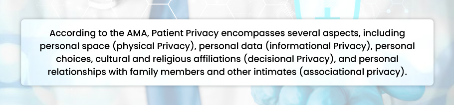 Patient privacy encompasses several aspects