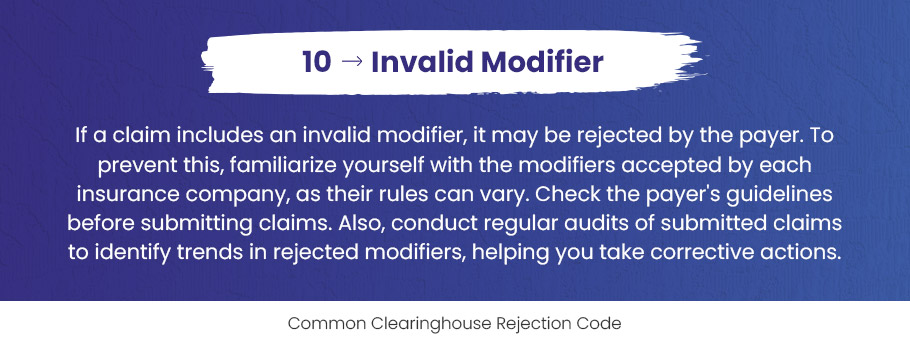 Clearinghouse Rejection Codes