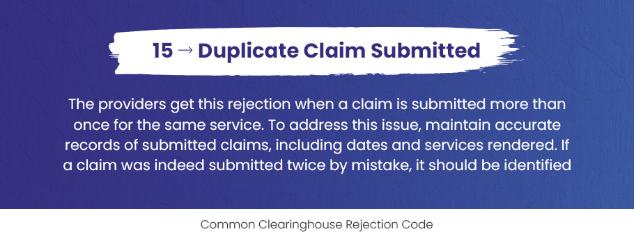 Clearinghouse Rejection Codes