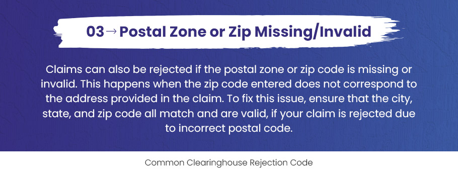 Clearinghouse Rejection Codes