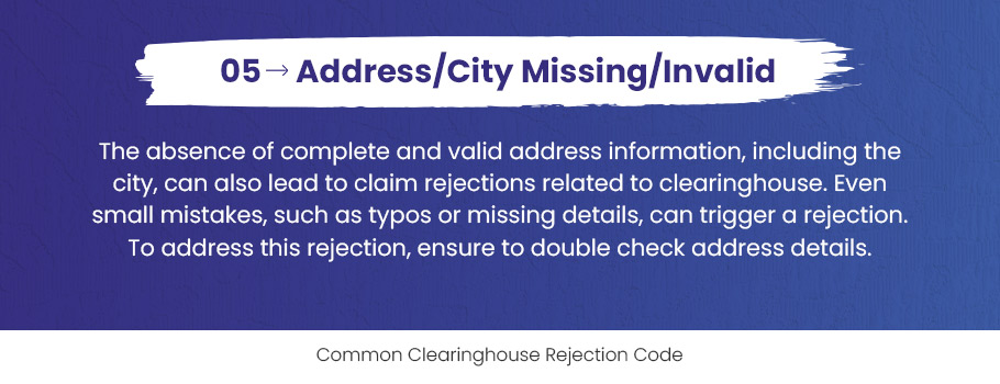 Clearinghouse Rejection Codes