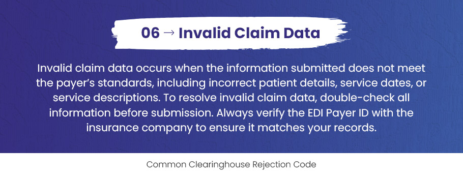 Clearinghouse Rejection Codes