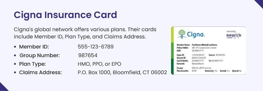 Cigna Insurance Card