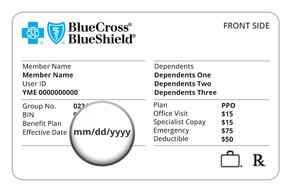 Reading BCBS Insurance Card - Effective Date of Coverage