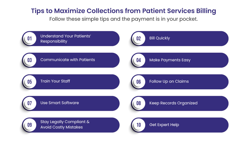 Tips to Maximize Collections from Patient Services Billing
