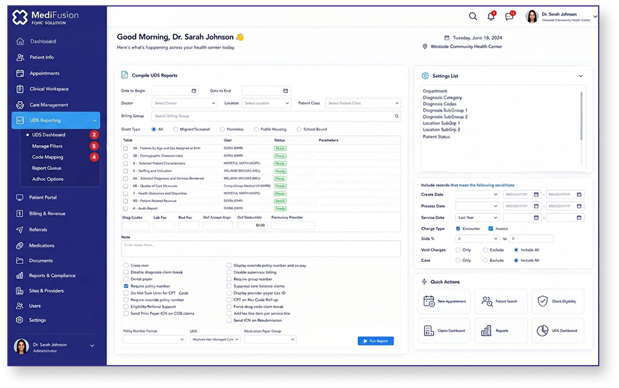 FQHC dashboard view 1